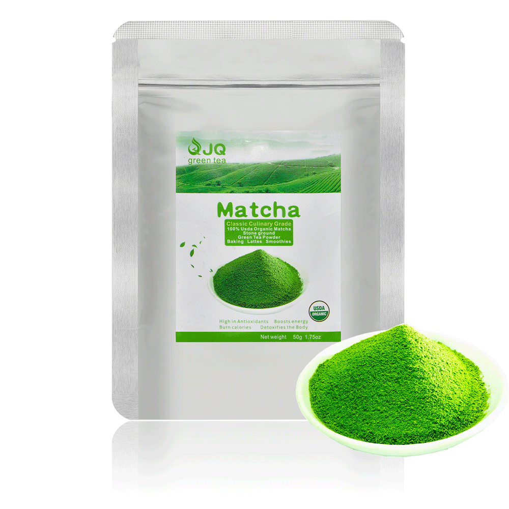 JQ Matcha Green Tea Powder 1.75 oz (50 grams) Classic Culinary Grade USDA Organic