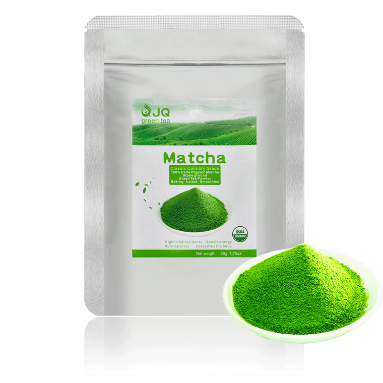 JQ Matcha Green Tea Powder 1.75 oz (50 grams) Classic Culinary Grade USDA Organic