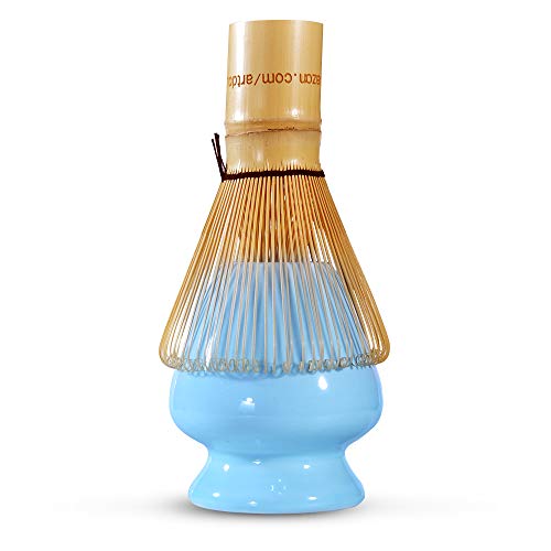 Bamboo Matcha Whisk Holder Chasen Stand Porcelain (Blue)