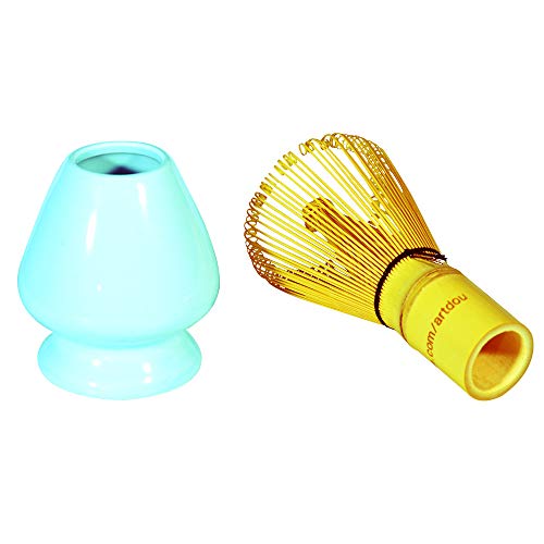Bamboo Matcha Whisk Holder Chasen Stand Ceramic (Green)