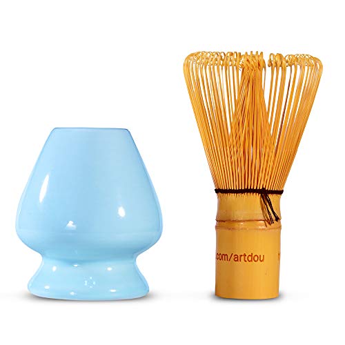 Bamboo Matcha Whisk Holder Chasen Stand Porcelain (Blue)