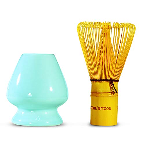 Bamboo Matcha Whisk Holder Chasen Stand Ceramic (Green)