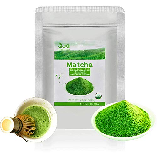 JQ Matcha Powder Green Tea 1.75 OZ 50 g Ceremonial Grade Organic Mocha Matcha Green Tea Powder USDA Latte No Sugar