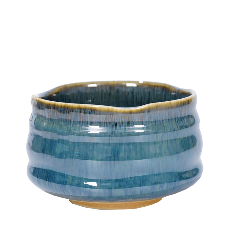 Matcha Bowl Glazed Green Tea Chawan for Japanese Tea Ceremony (Turquoise Blue)